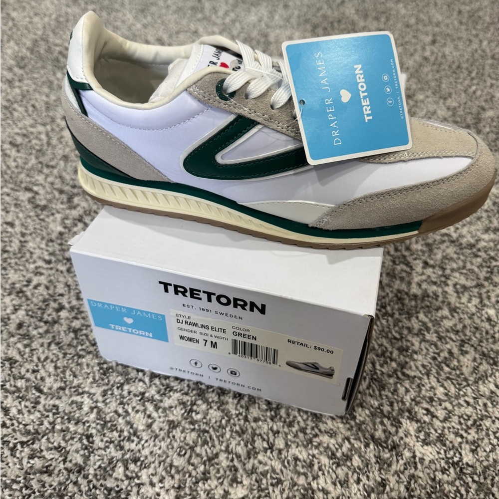 Tretorn Women's Green and White Sneakers